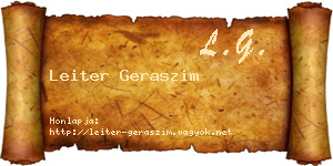 Leiter Geraszim névjegykártya